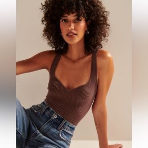 Elevated Ribbed Knit Sweetheart Bodysuit Size S